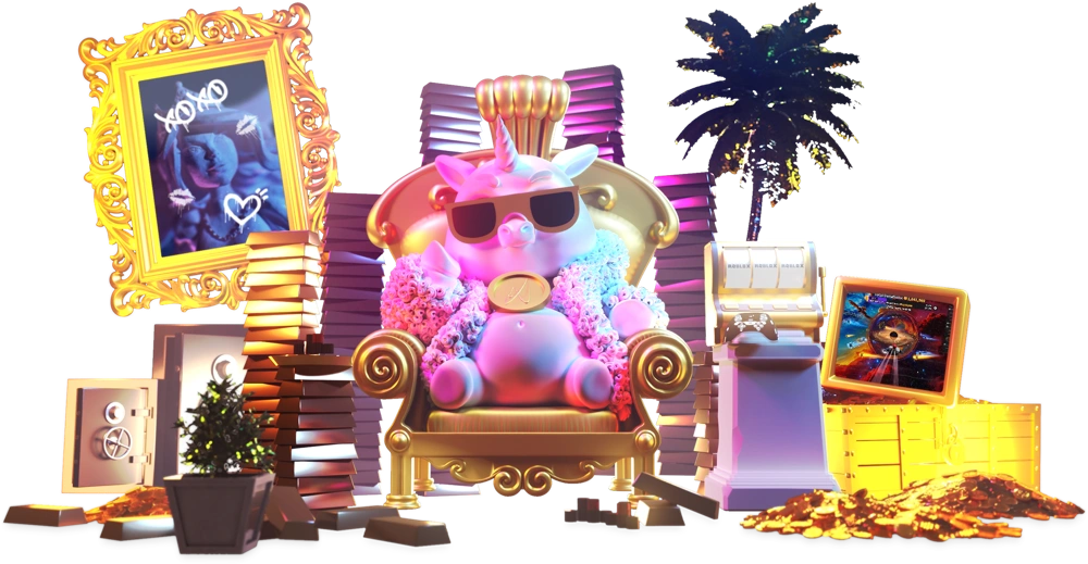 SLINGY on his golden throne